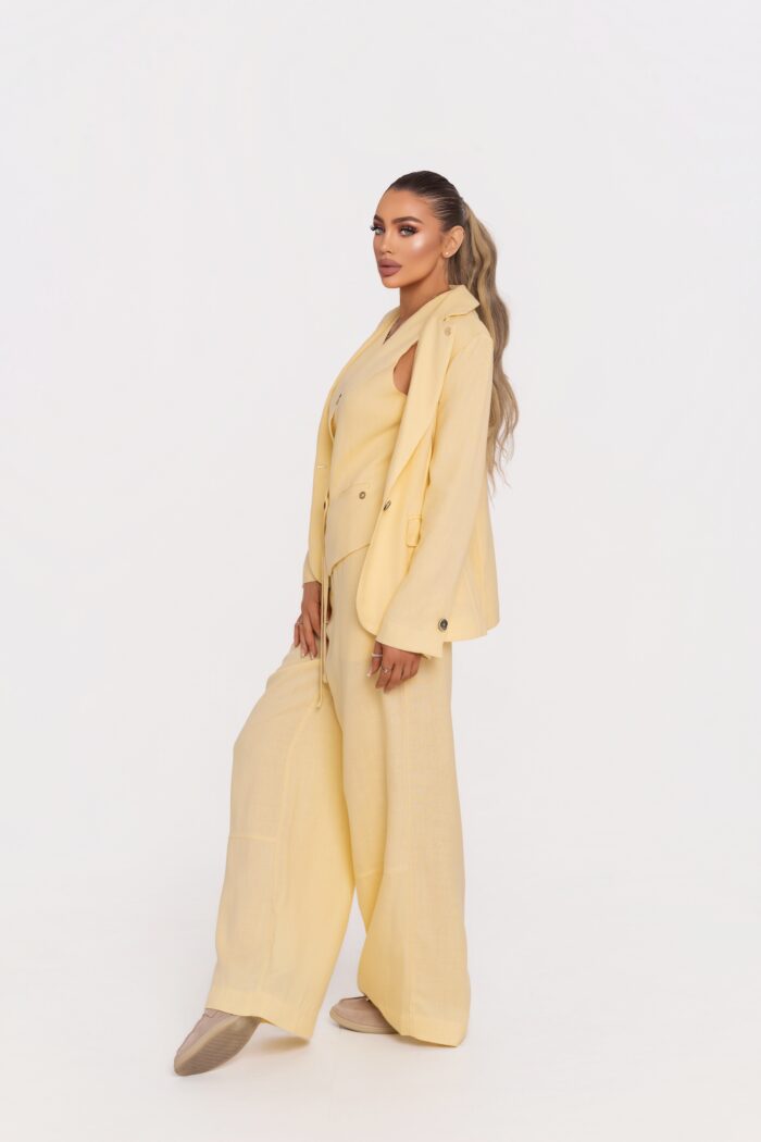 Сако, елек и панталон Любов жълти