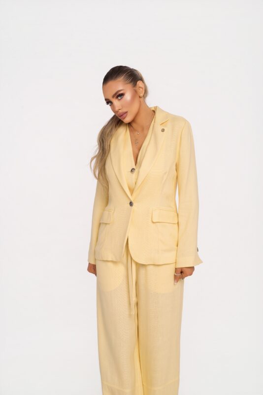 Сако, елек и панталон Любов жълти