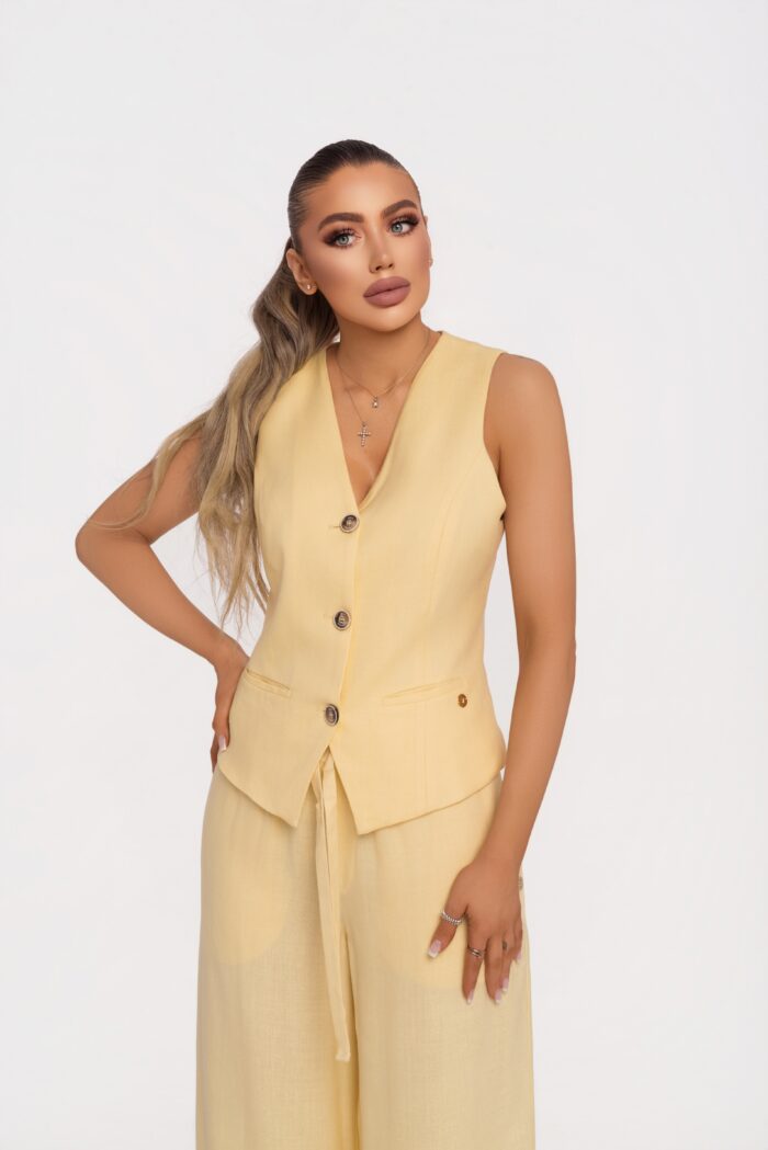 Елек и панталон Любов жълти