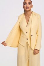Сако, елек и панталон Любов жълти