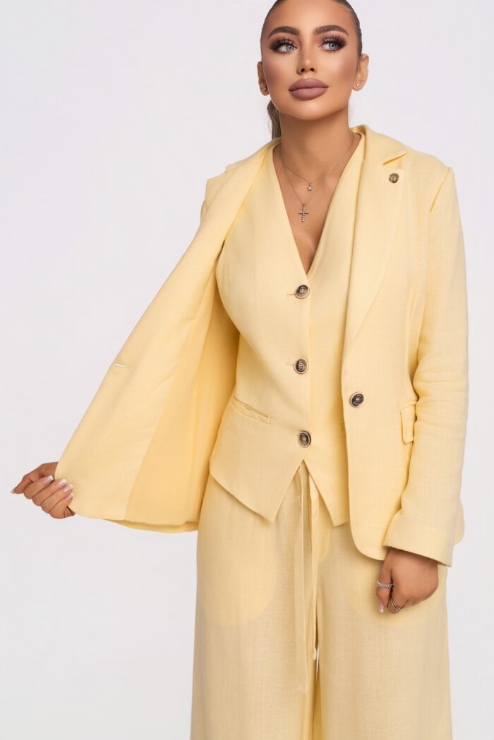 Сако, елек и панталон Любов жълти