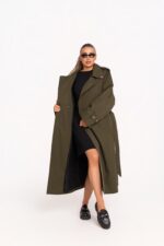 Зелено Тренч палто Теодора