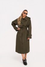 Зелено Тренч палто Теодора