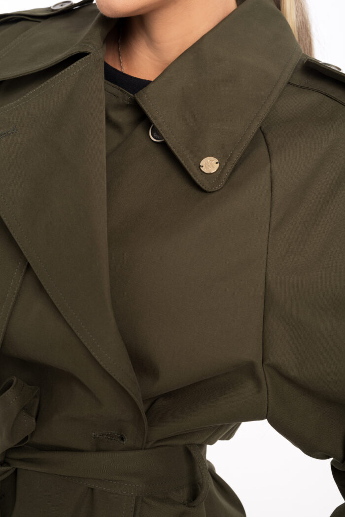 Зелено Тренч палто Теодора